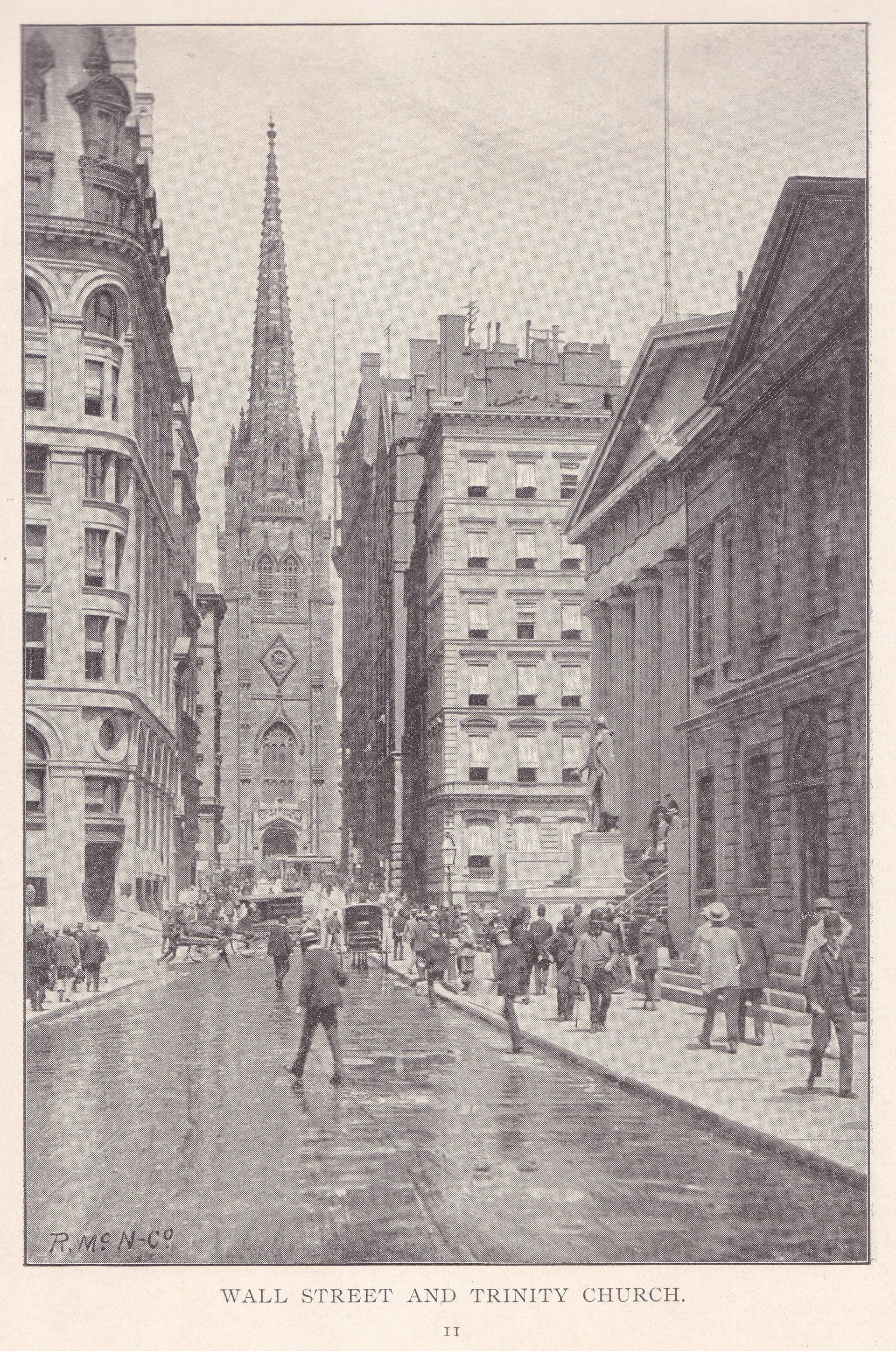 WALL STREET AND TRINITY CHURCH.  R. Mc.N-Co.
