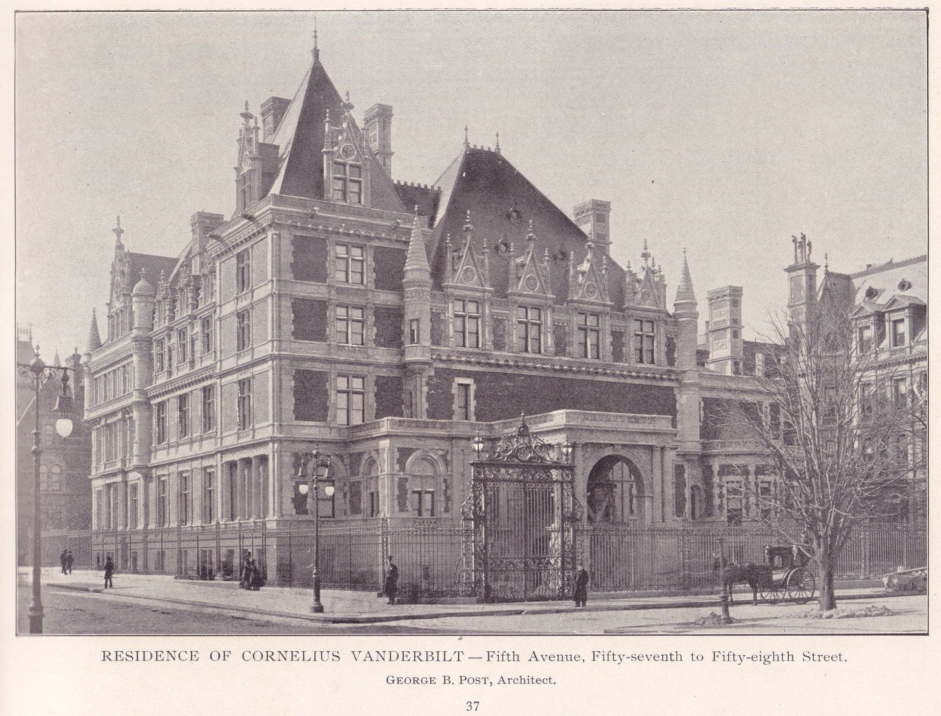 RESIDENCE OF CORNELIUS VANDERBILT - Fifth Avenue, Fifty-seventh to Fifty-eighth Street. GEORGE B. POST, Architect.