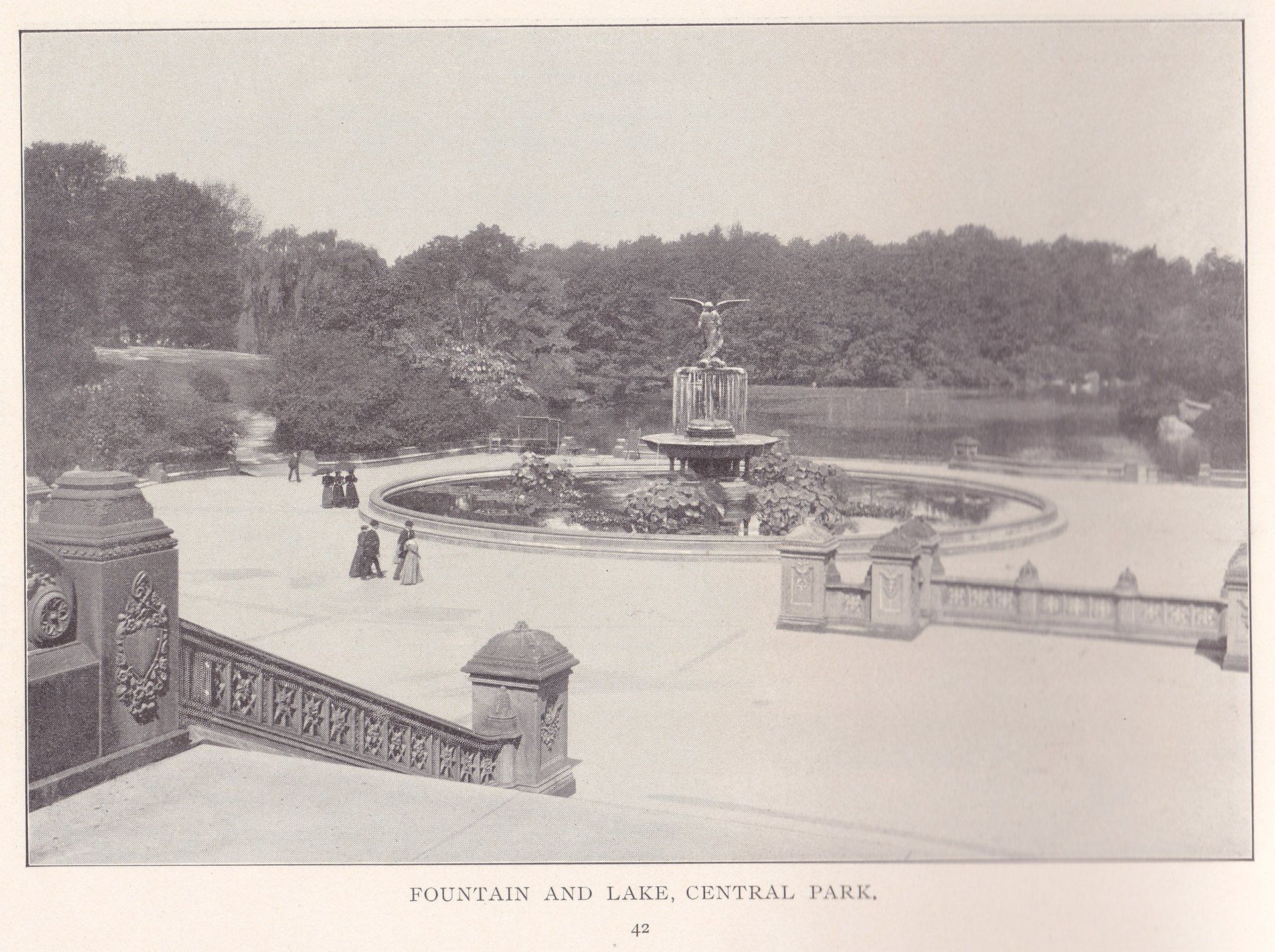 FOUNTAIN AND LAKE, CENTRAL PARK.