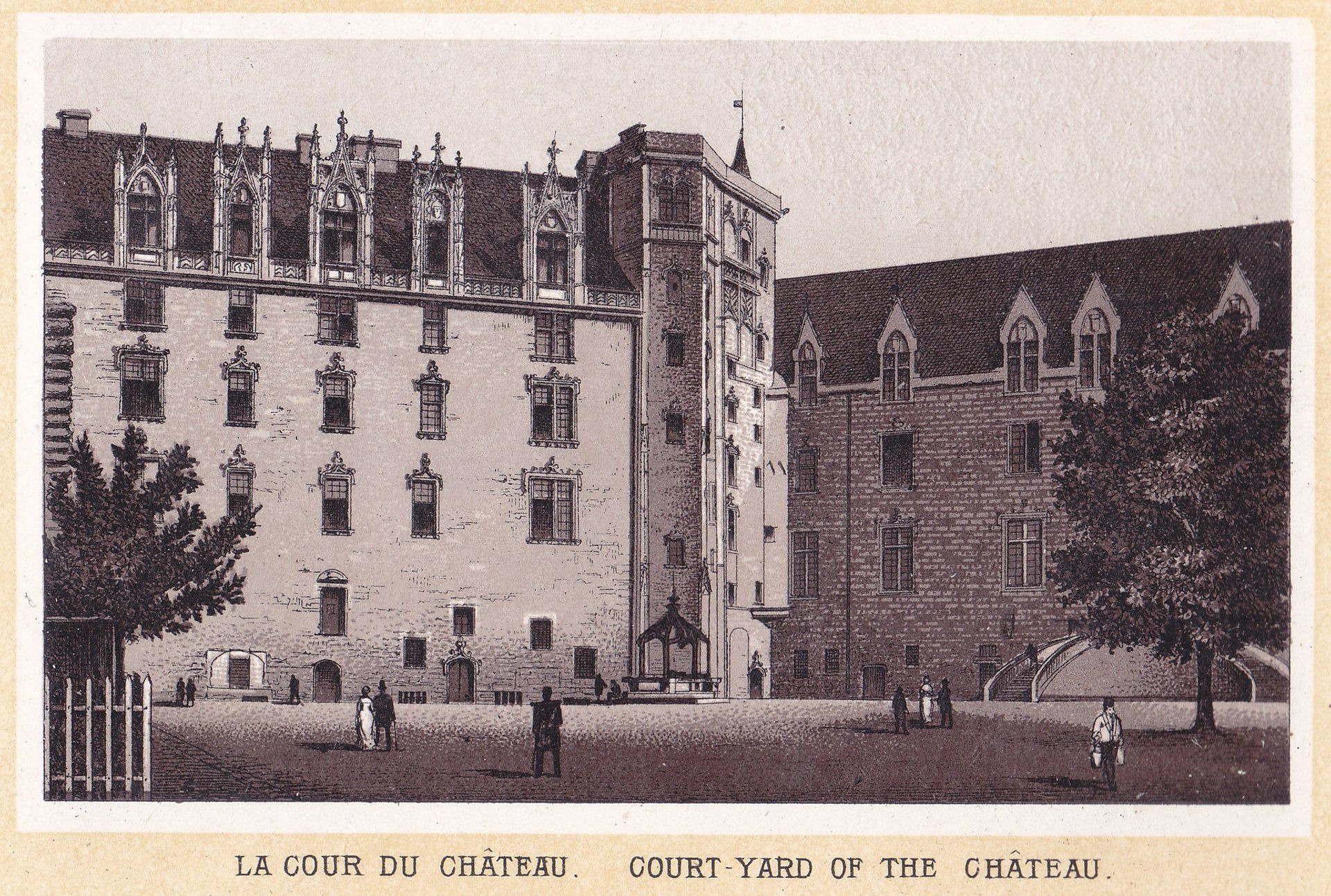 LA COUR DU CHÂTEAU. COURT-YARD OF THE CHÂTEAU.