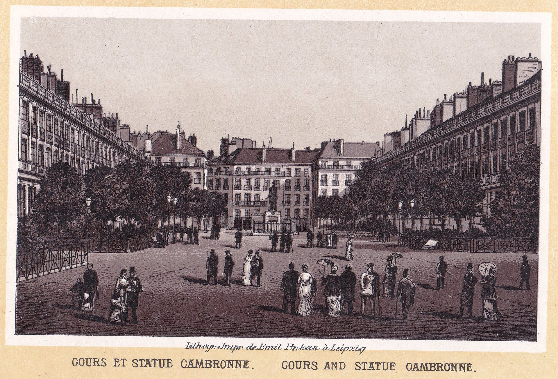 COURS ET STATUE CAMBRONNE. COURS AND STATUE CAMBRONNE.