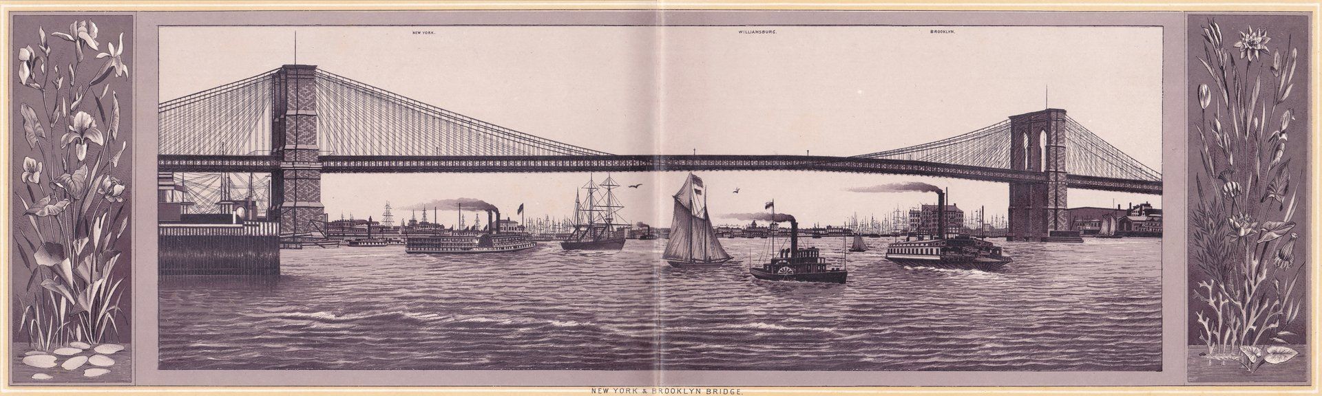 NEW YORK & BROOKLYN BRIDGE.   NEW YORK