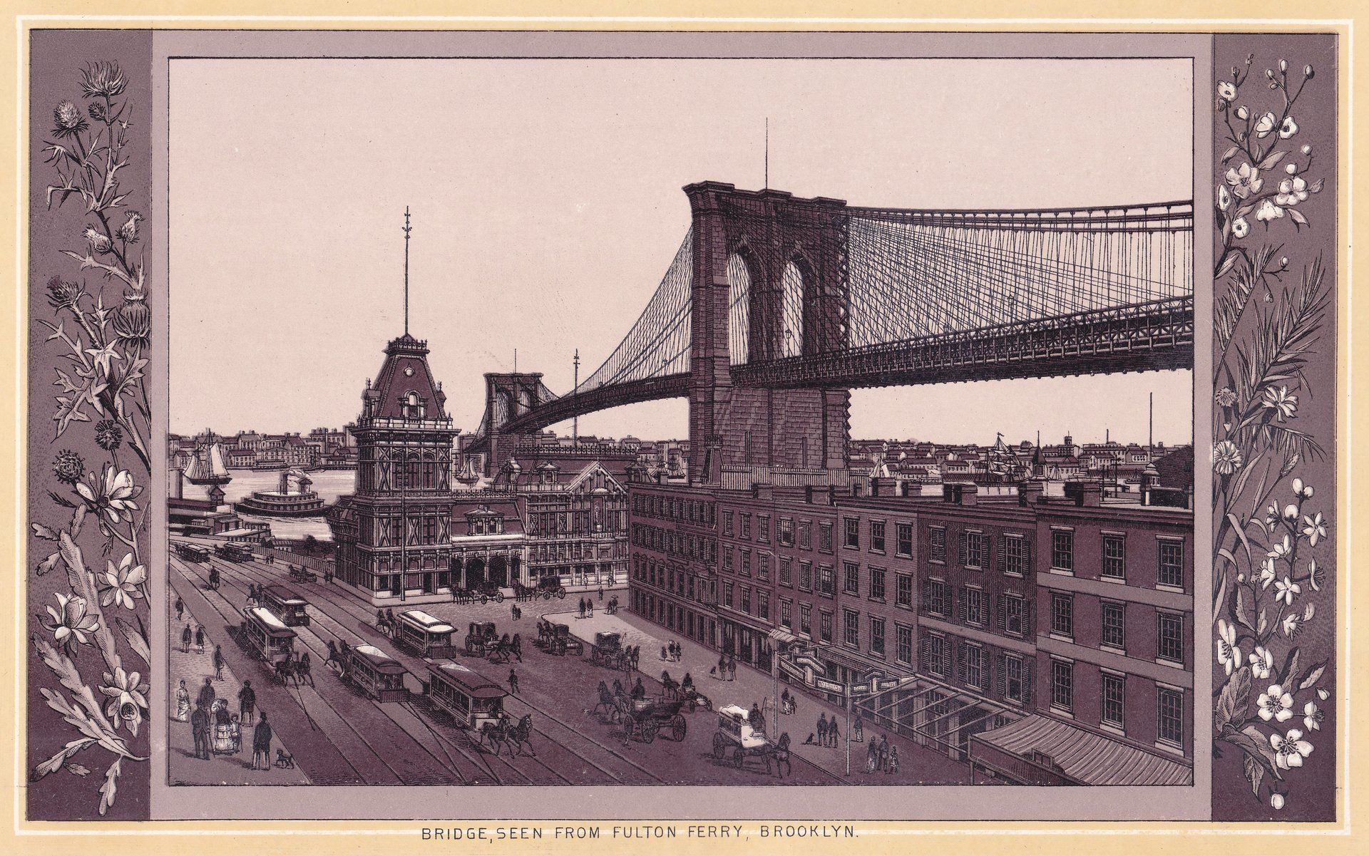 BRIDGE, SEEN FROM FULTON FERRY, BROOKLYN.