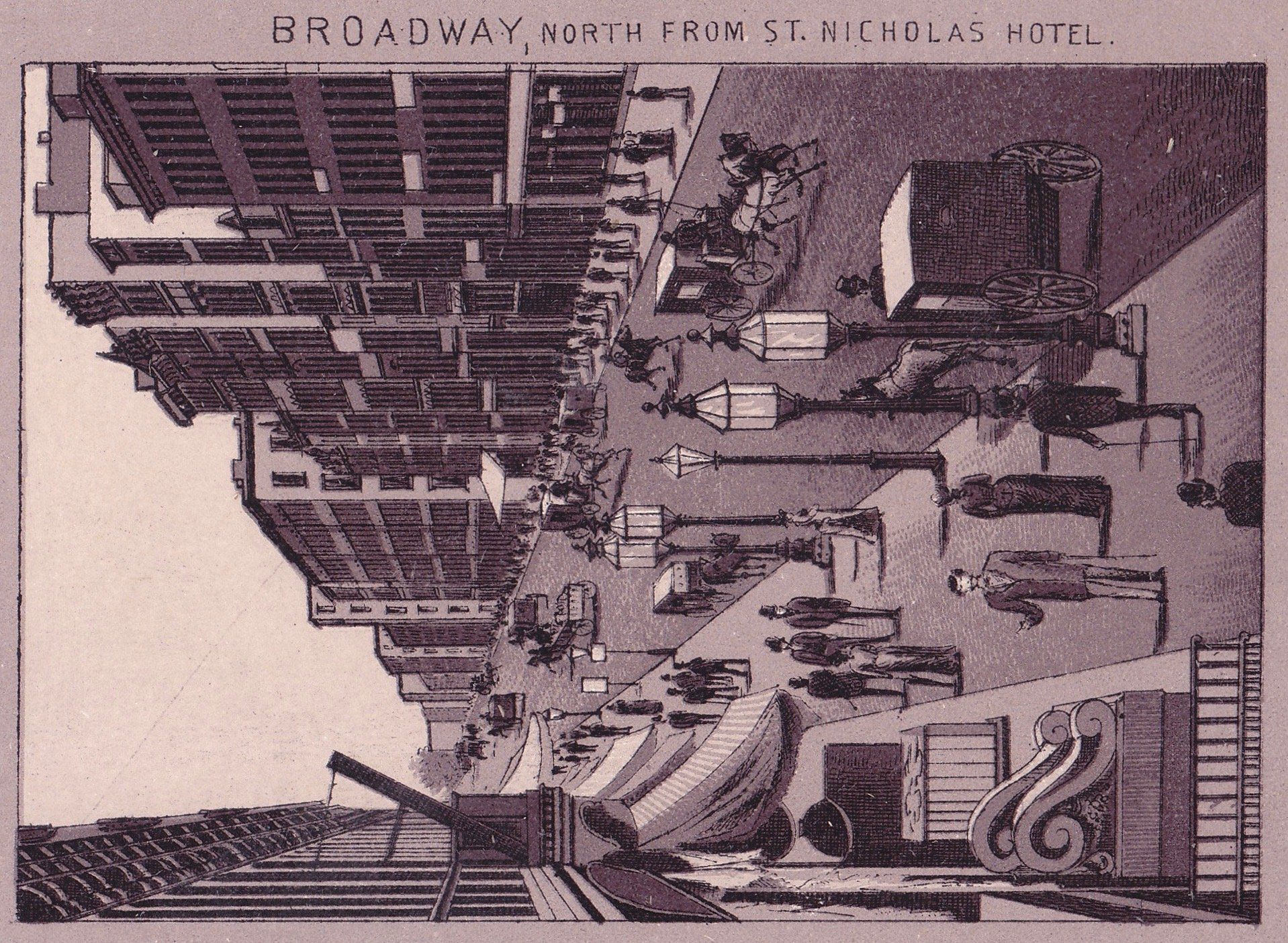 BROADWAY, NORTH FROM ST. NICHOLAS HOTEL.