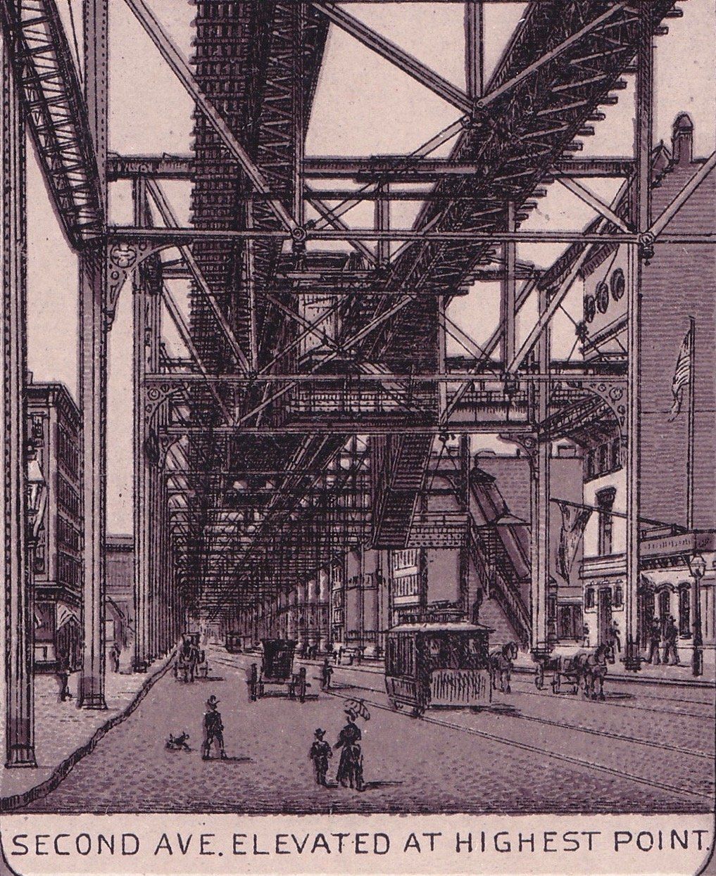 SECOND AVE. ELEVATED AT HIGHEST POINT.