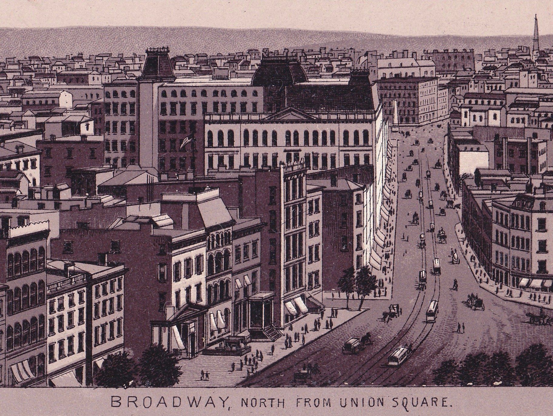 BROADWAY, NORTH FROM UNION SQUARE.