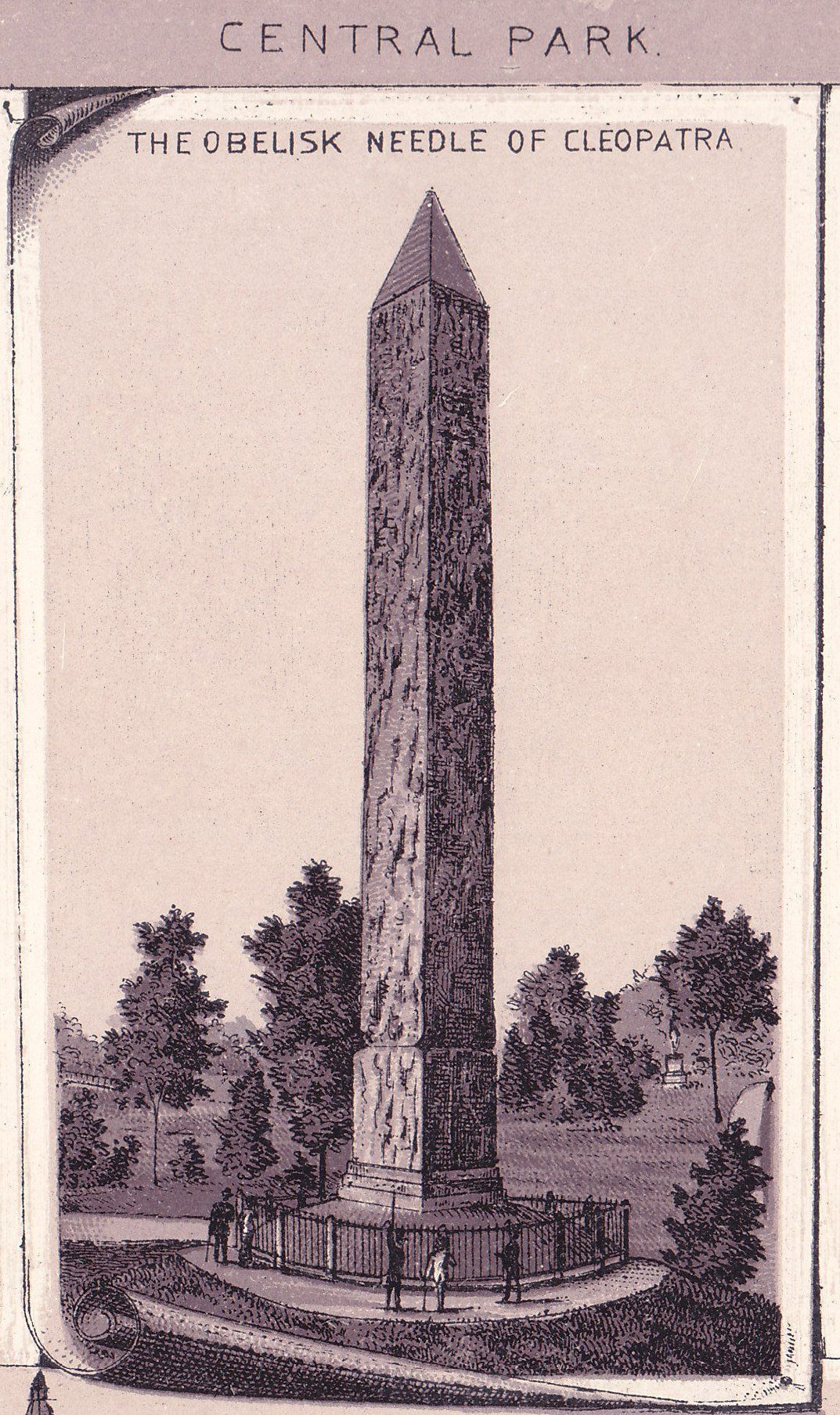 CENTRAL PARK. THE OBELISK NEEDLE OF CLEOPATRA.
