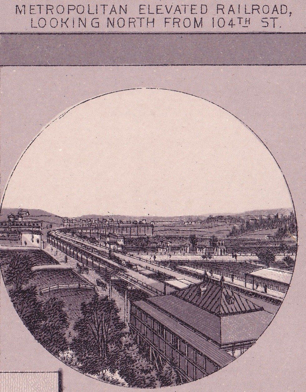 METROPOLITAN ELEVATED RAILROAD, LOOKING NORTH FROM 104TH ST.