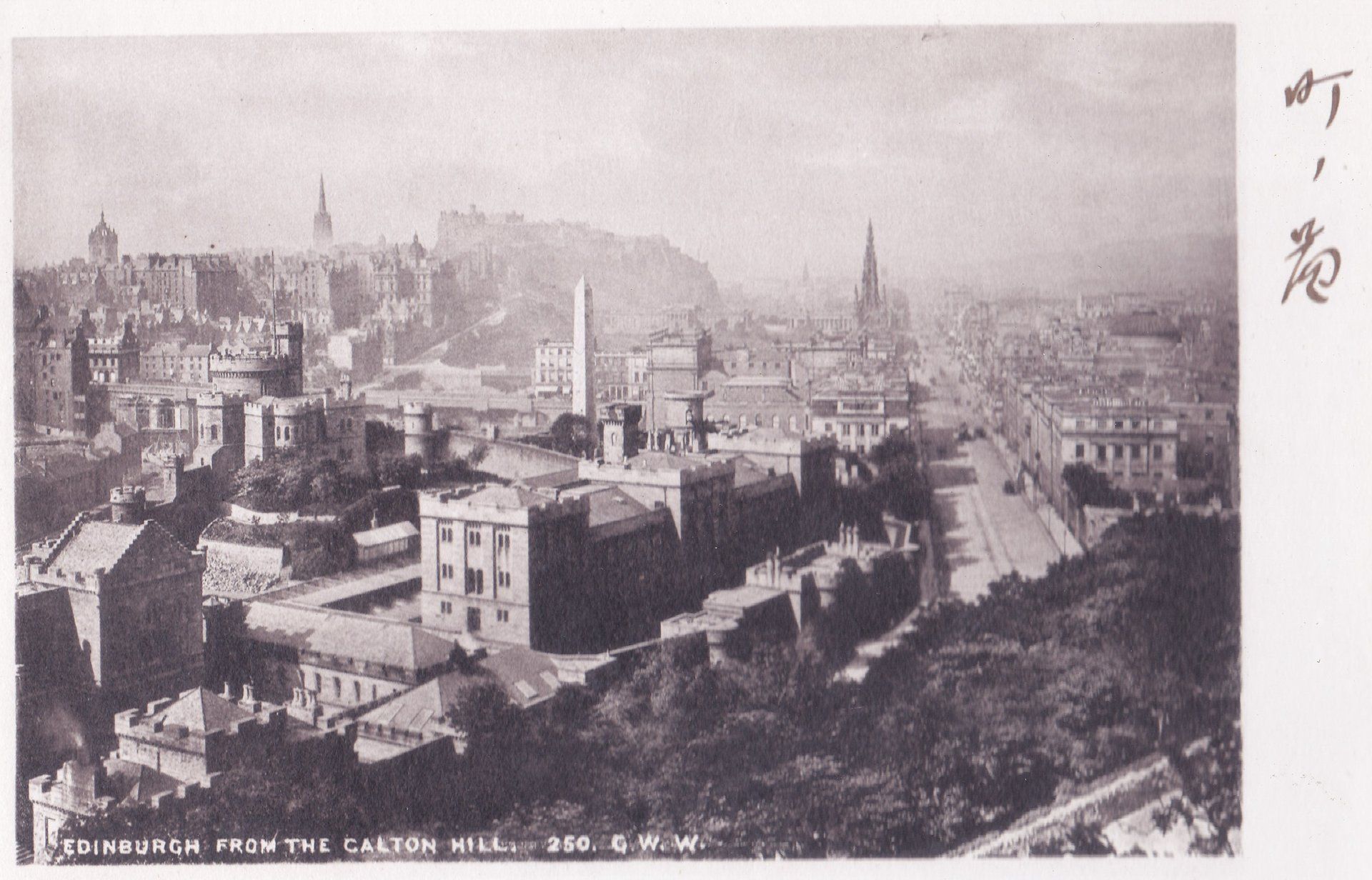 EDINBURGH FROM THE CALTON HILL. 250. G. W. W.