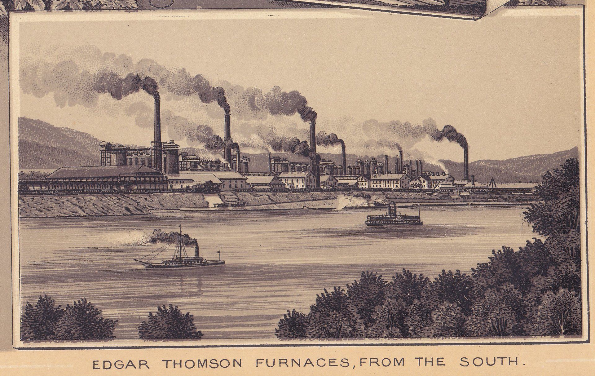EDGAR THOMSON FURNACES, FROM THE SOUTH.
