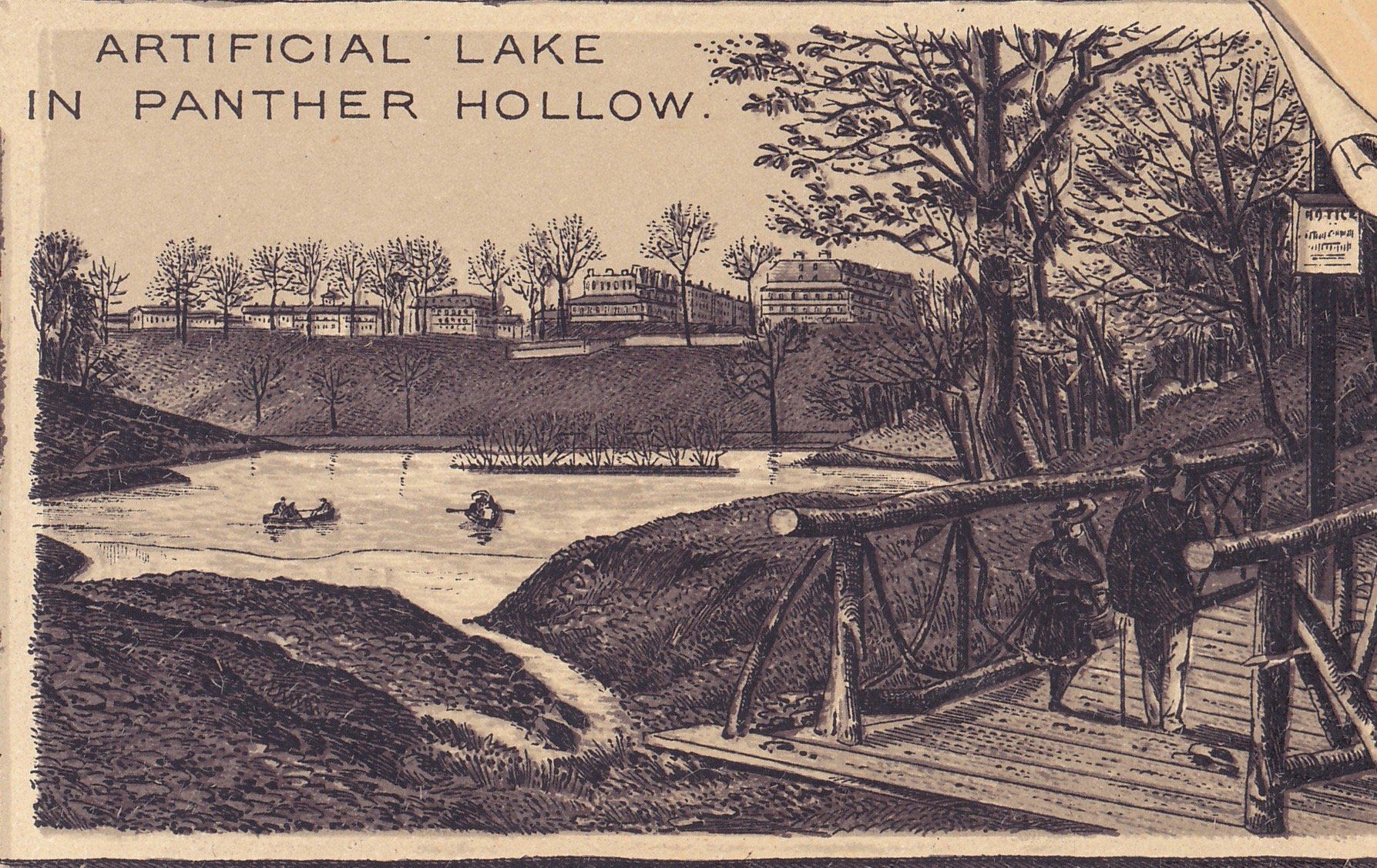 VIEWS IN SCHENLEY PARK. ARTIFICIAL LAKE IN PANTHER HOLLOW.