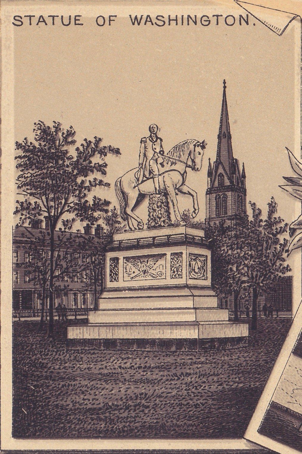 VIEWS IN ALLEGHENY PARK. STATUE OF WASHINGTON.