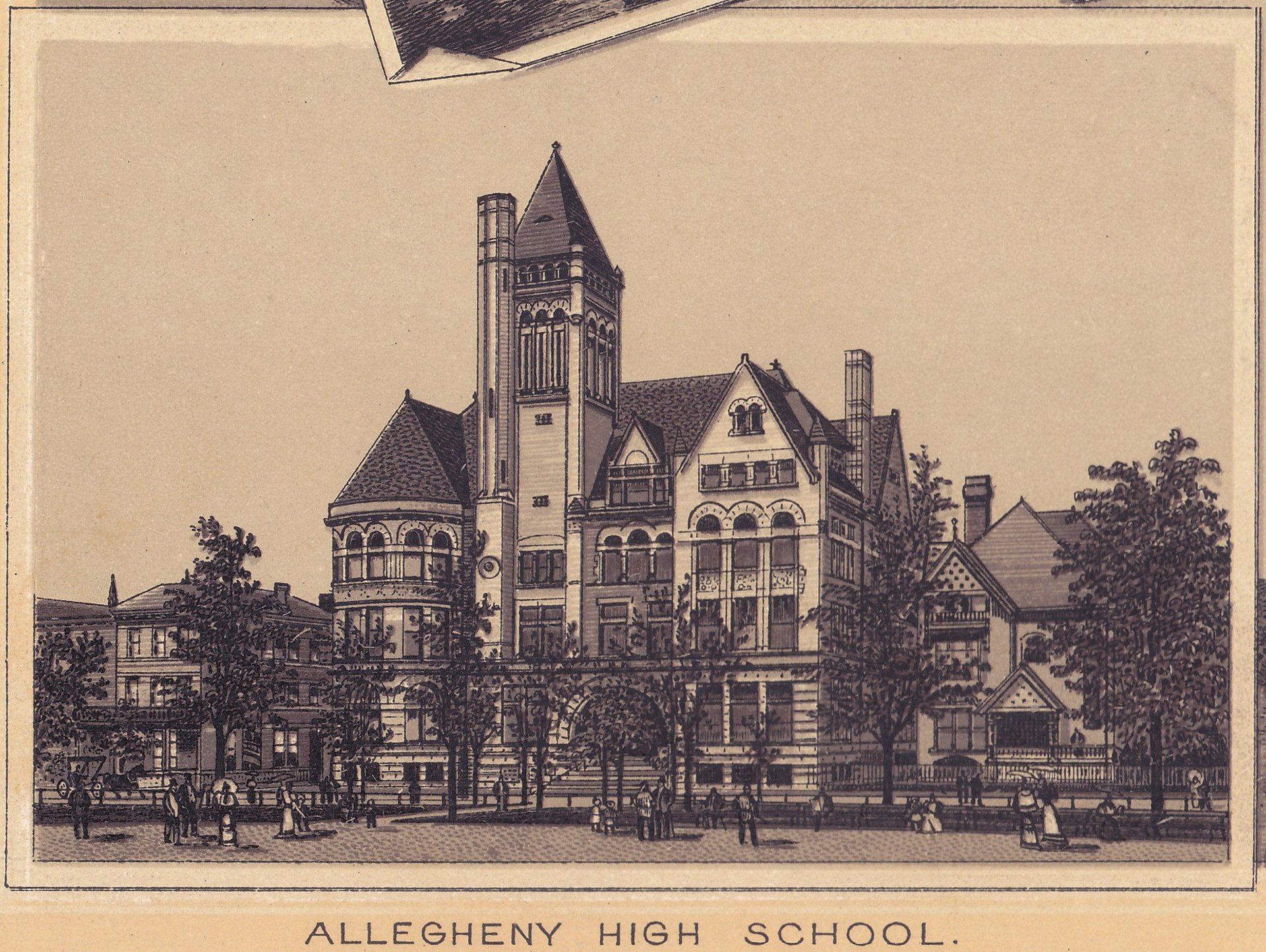 VIEWS IN ALLEGHENY PARK. ALLEGHENY HIGH SCHOOL.