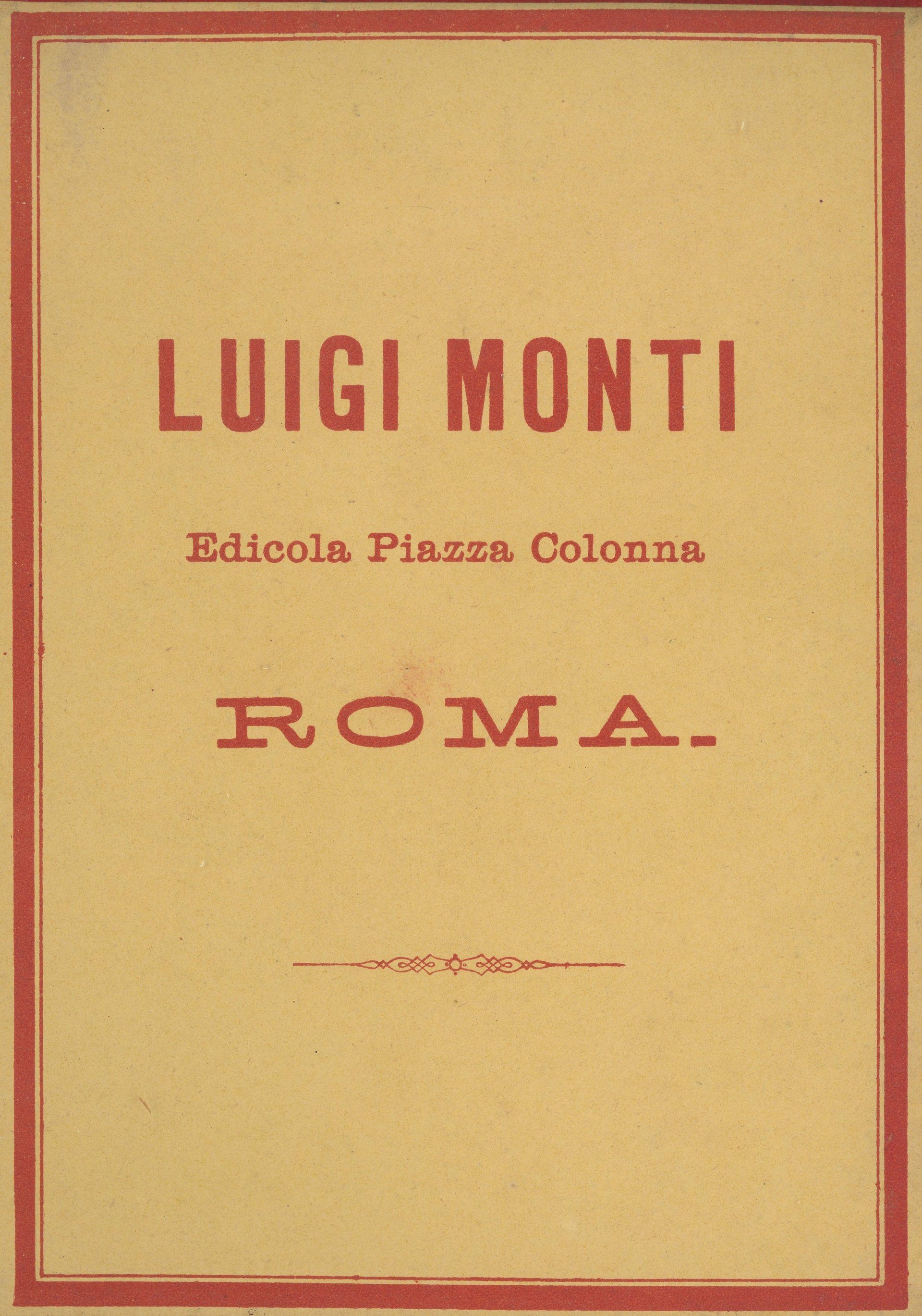 LUIGI MONTI Edicola Piazza Colonna ROMA.