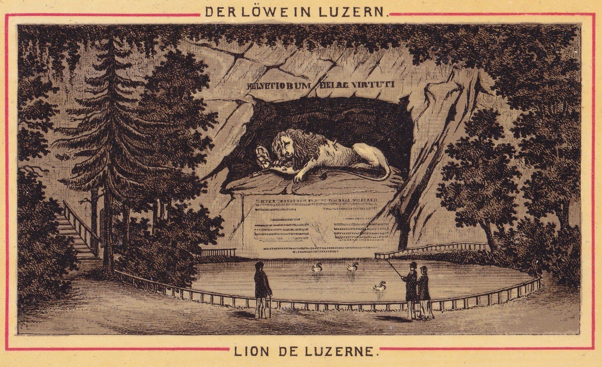 DER LÖWE IN LUZERN. LION DE LUZERNE.