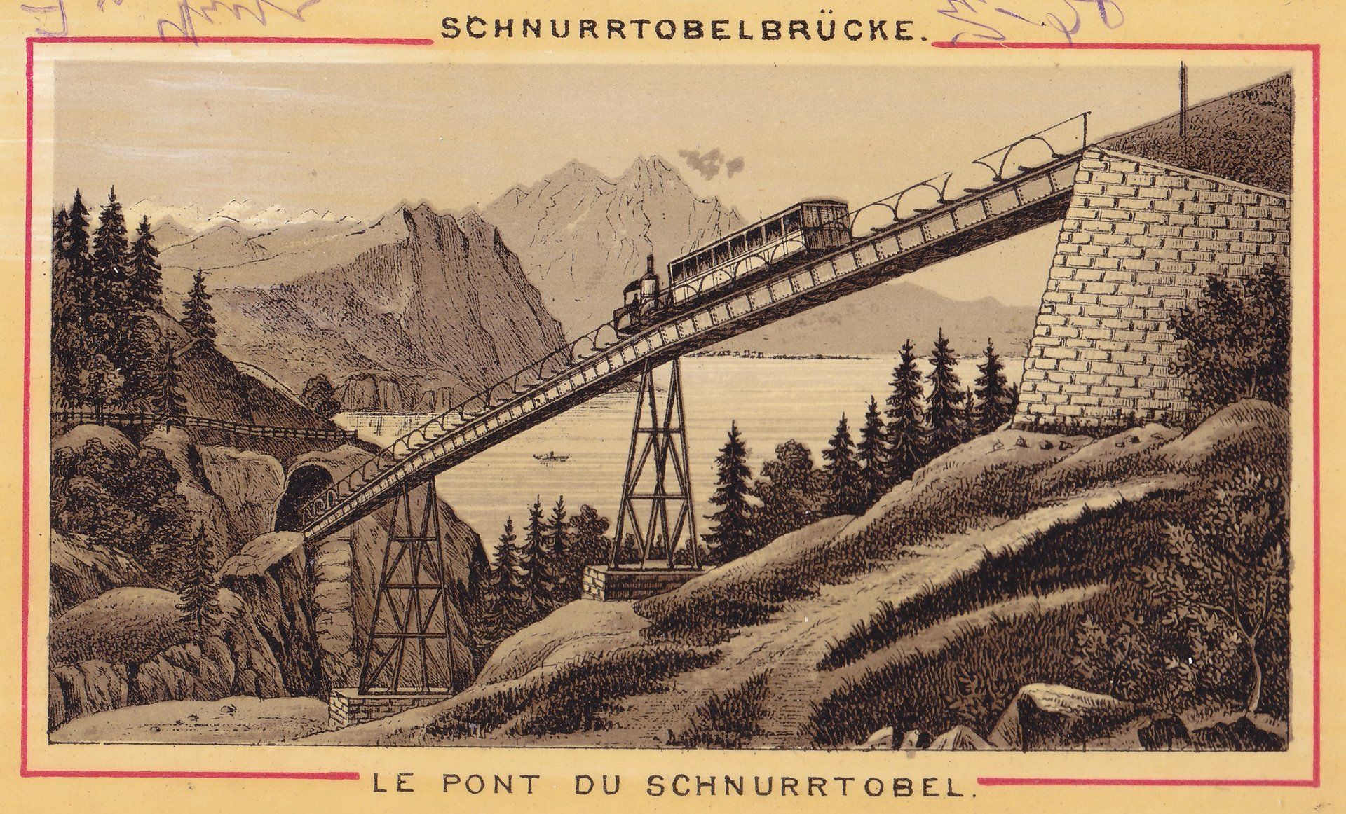 SCHNURRTOBELBRÜCKE. LE PONT DU SCHNURRTOBEL.