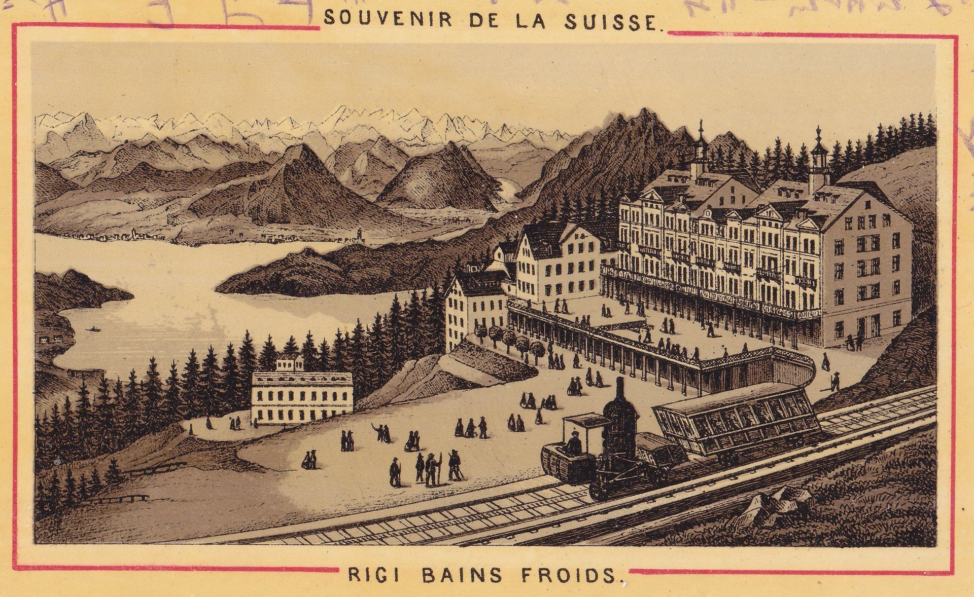 SOUVENIR DE LA SUISSE. RIGI BAINS FROIDS.