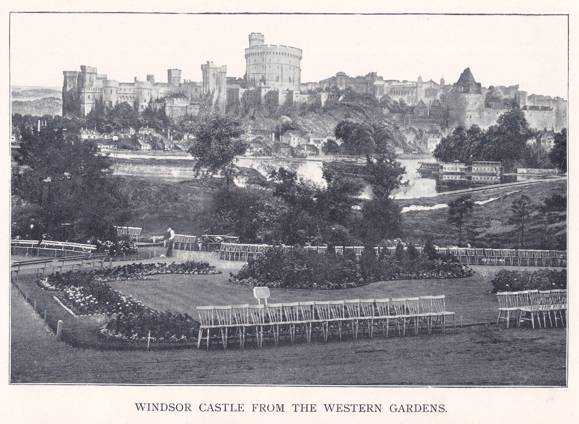 WINDSOR CASTLE FROM THE WESTERN GARDENS.