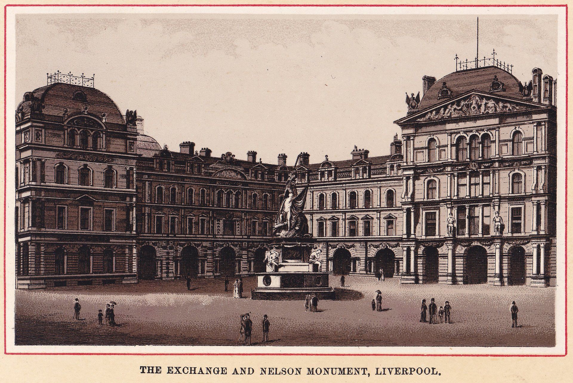 THE EXCHANGE AND NELSON MONUMENT, LIVERPOOL.