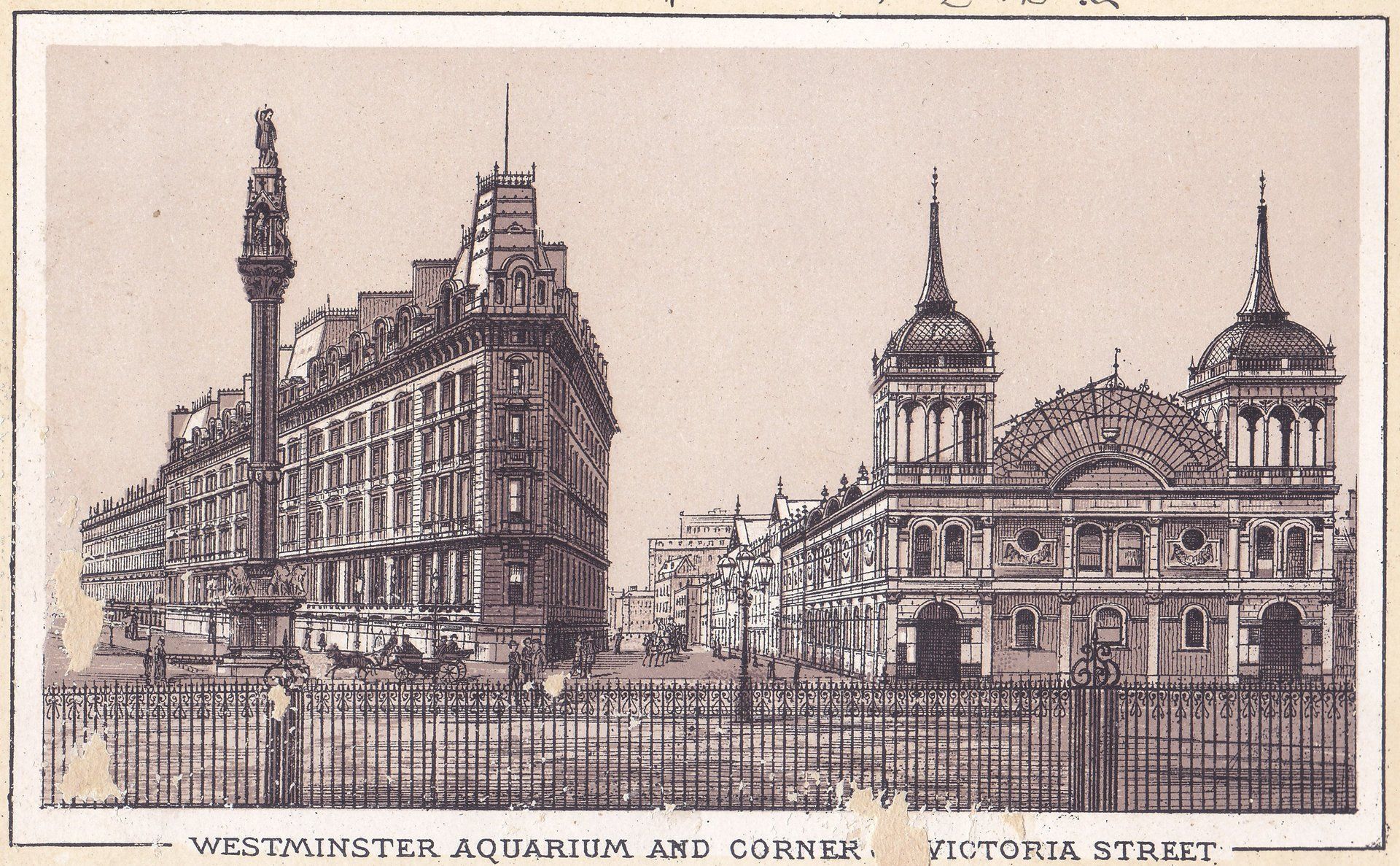 WESTMINSTER AQUARIUM AND CORNER XX VICTORIA STREET.