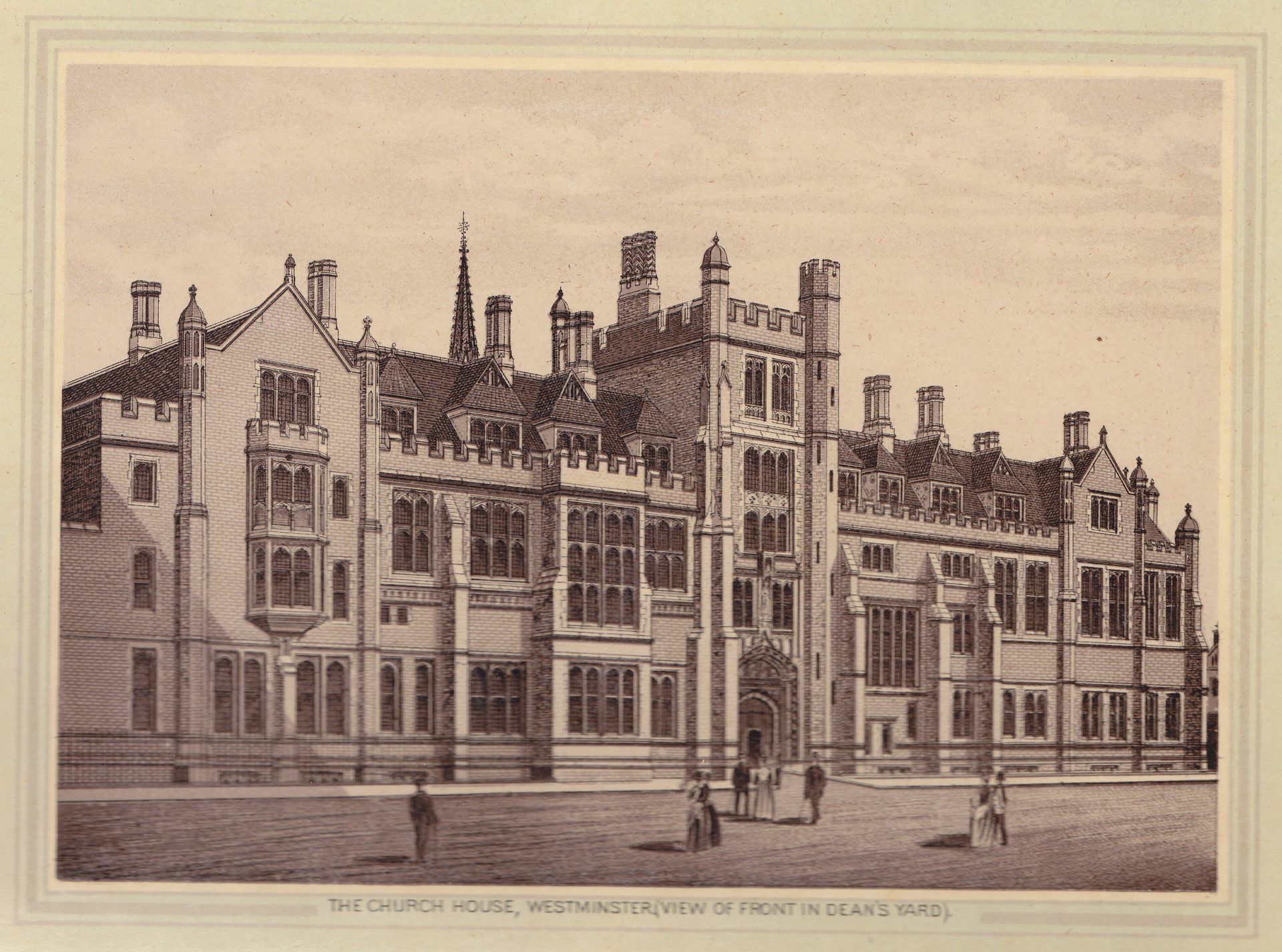 THE CHURCH HOUSE, WESTMINSTER. (VIEW OF FRONT IN DEAN'S YARD).