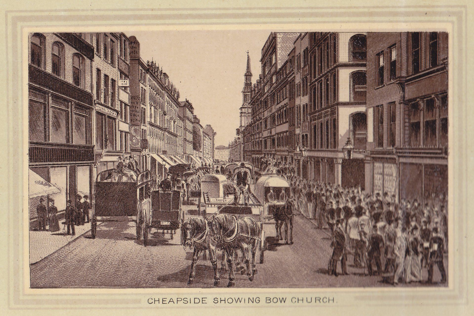 CHEAPSIDE SHOWING BOW CHURCH.