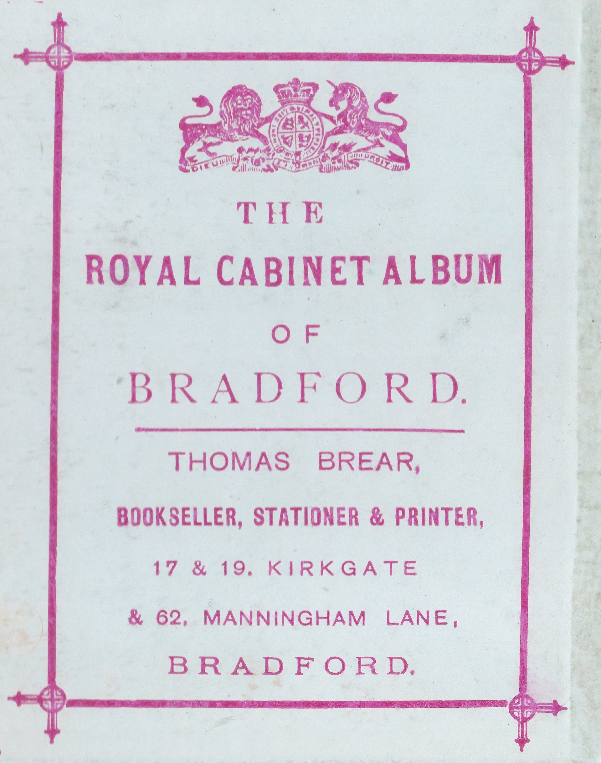 THE ROYAL CABINET ALBUM OF BRADFORD