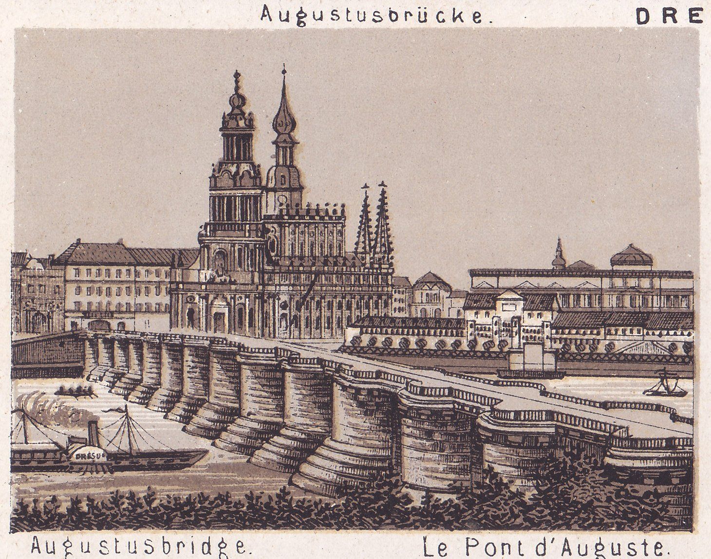 Augustusbrücke. Augustusbridge. Le Pont d'Auguste.