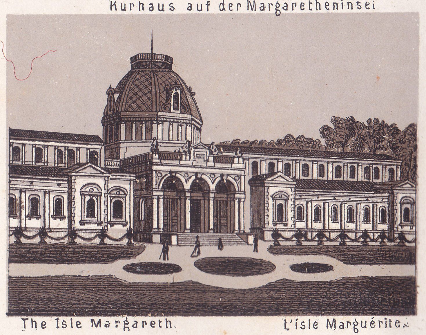 Kurhaus auf der Margareheninsei The Isle Margareth. L'île Marguerite
