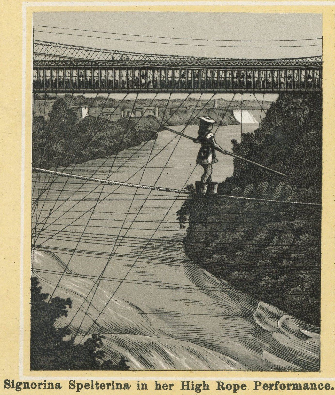 Signorina Spelterina in her High Rope Performance.