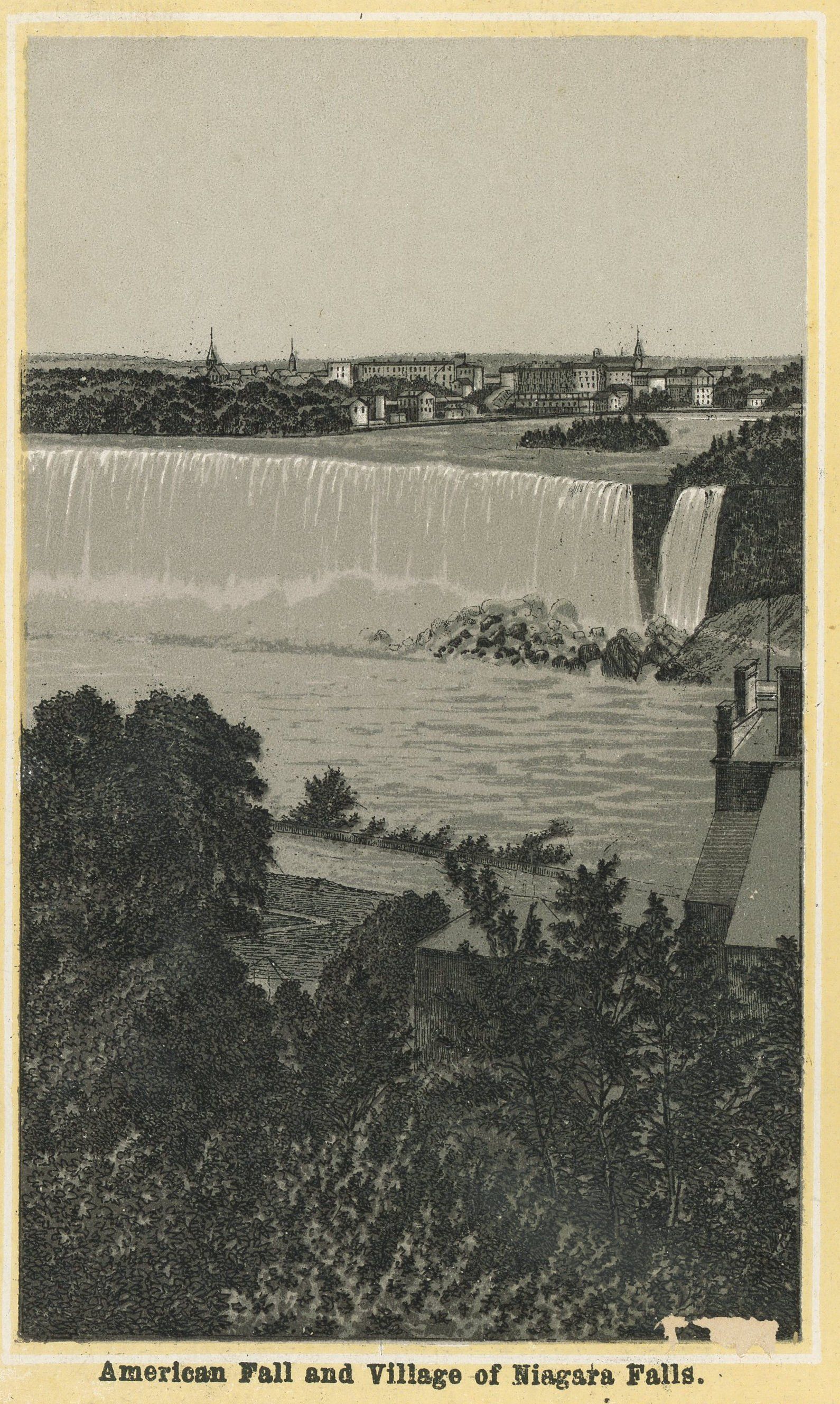 American Fall and Village of Niagara Falls.