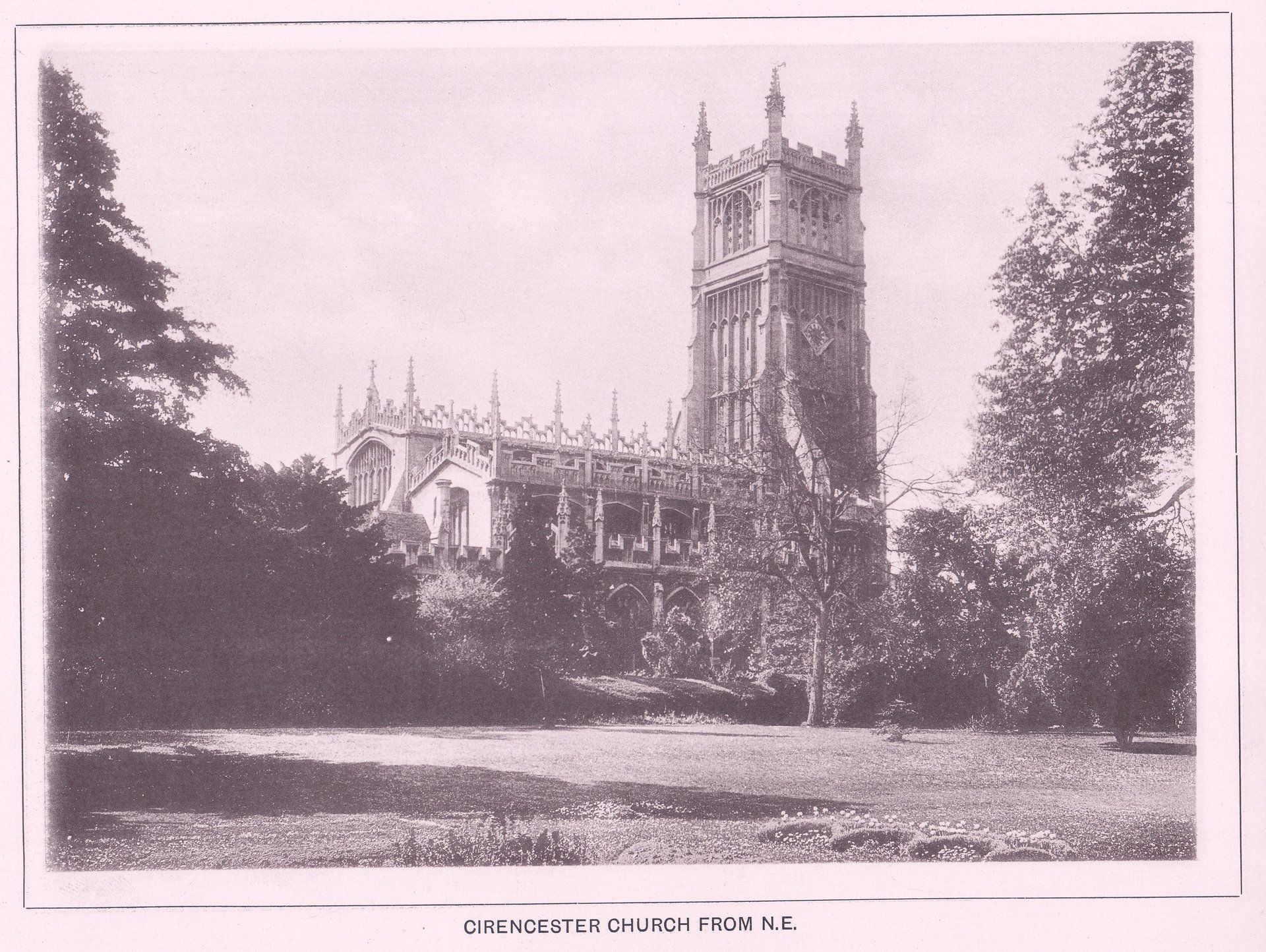 CIRENCESTER CHURCH FROM N. E.