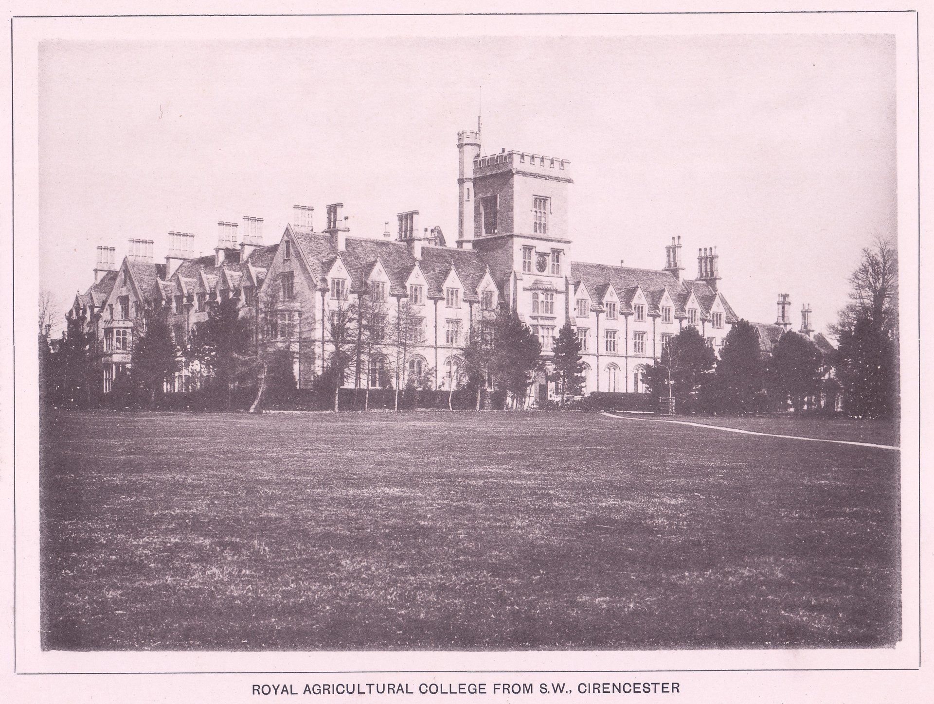 ROYAL AGRICULTURAL COLLEGE FROM S. W., CIRENCESTER