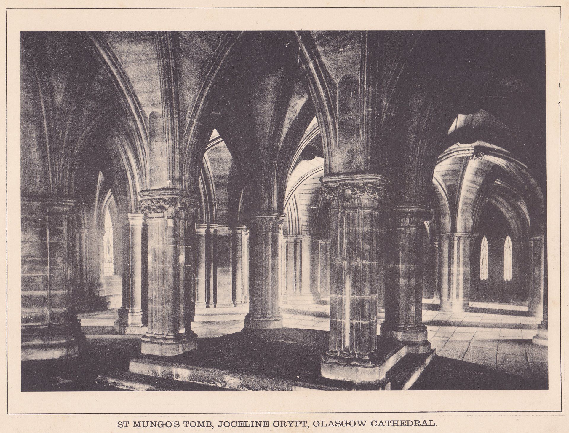 ST MUNGO'S TOMB, JOCELINE CRYPT, GLASGOW CATHEDRAL.