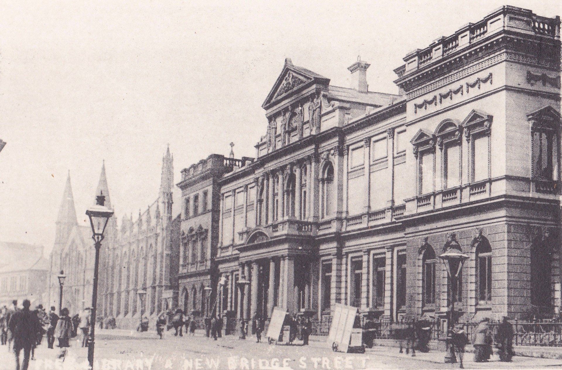 FREE LIBRARY & NEW BRIDGE STREET.