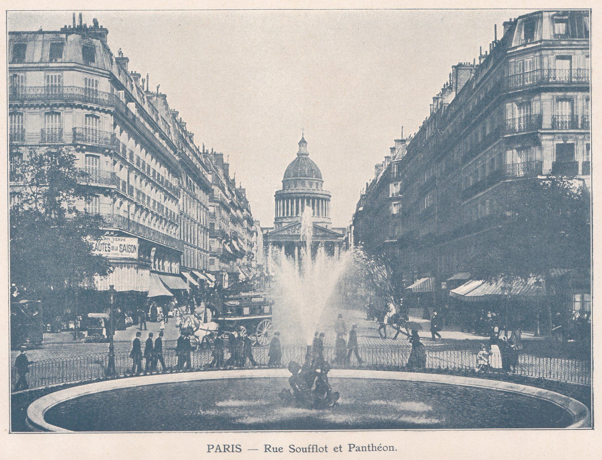 PARIS - Rue Soufflot et Panthéon.