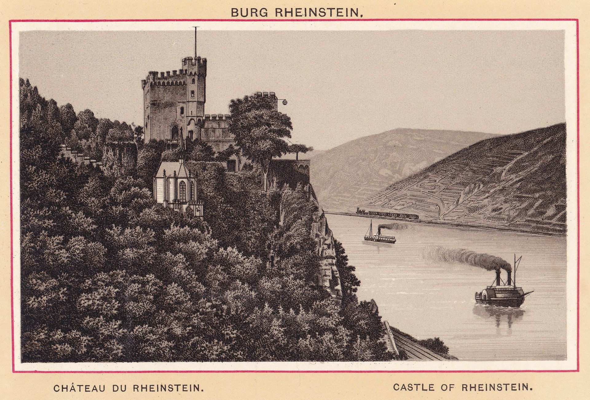 BURG RHEINSTEIN. CHÂTEAU DU RHEINSTEIN. CASTLE OF RHEINSTEIN.