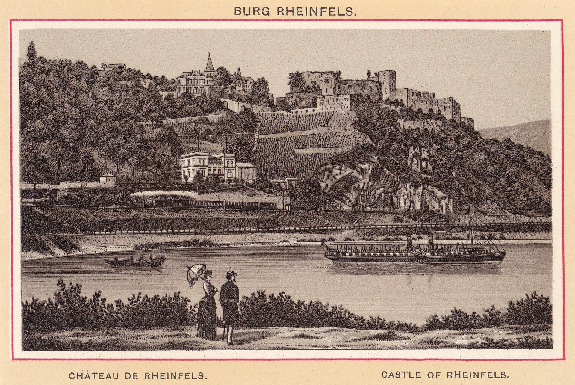 BURG RHEINFELS. CHÂTEAU DE RHEINFELS. CASTLE OF RHEINFELS.