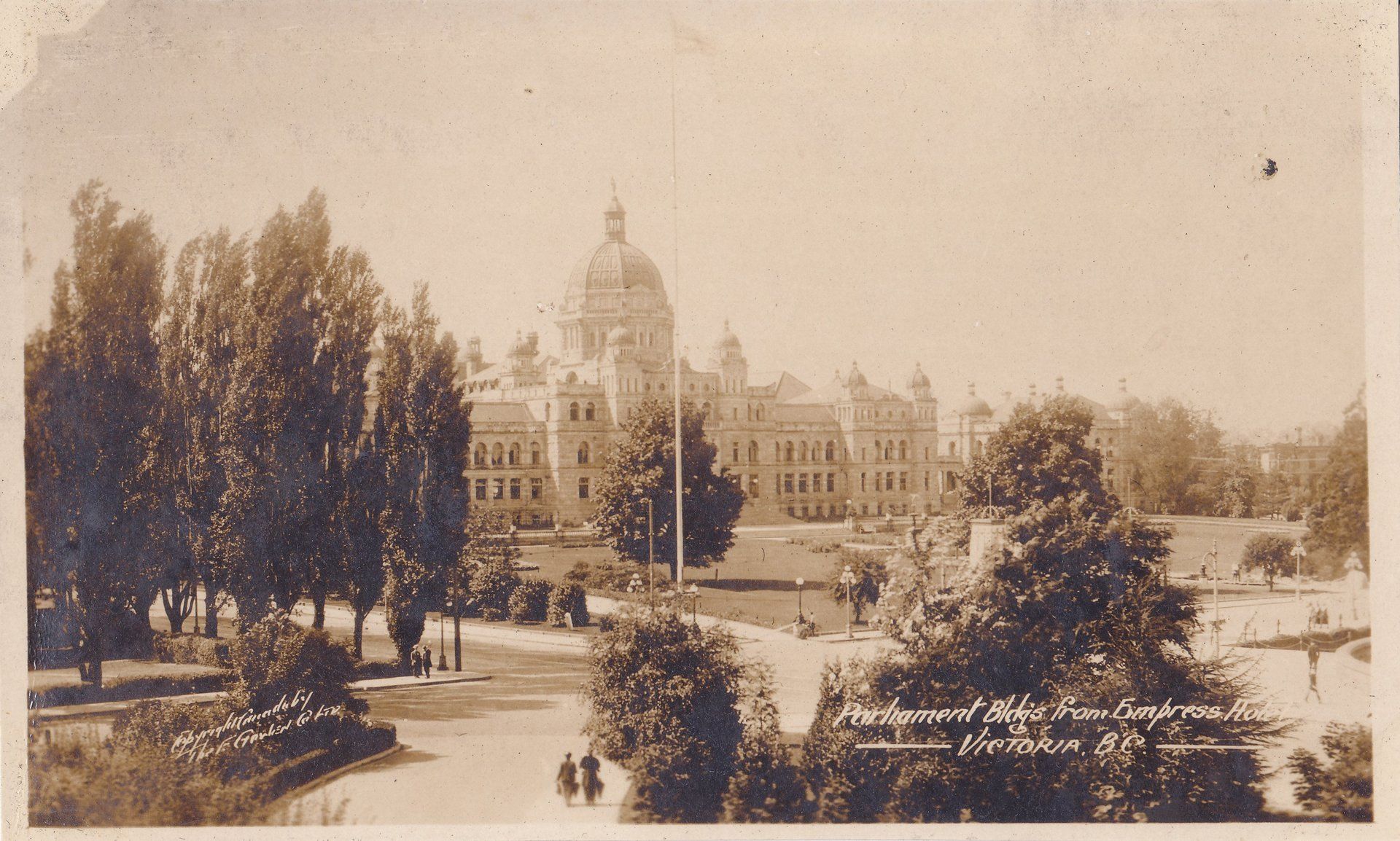 Parliament Bldgs from Empress Hotel - Victoria B.C. -
