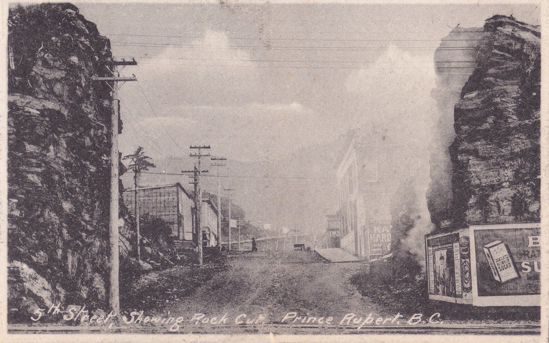 5th Street, Showing Rock Cut, Prince Rupert, B.C.