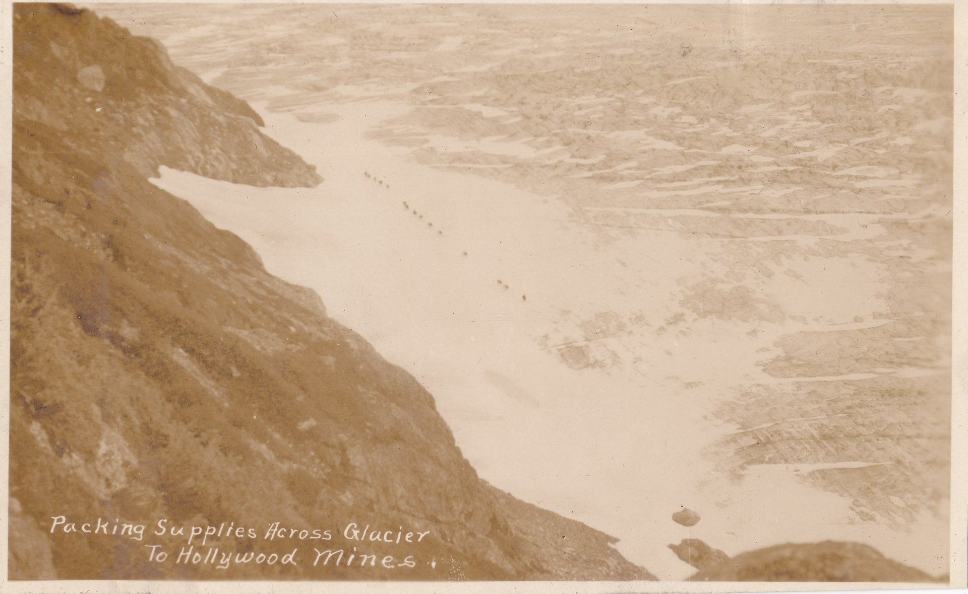 Packing Supplies Across Glacier To Hollywood Mines.
