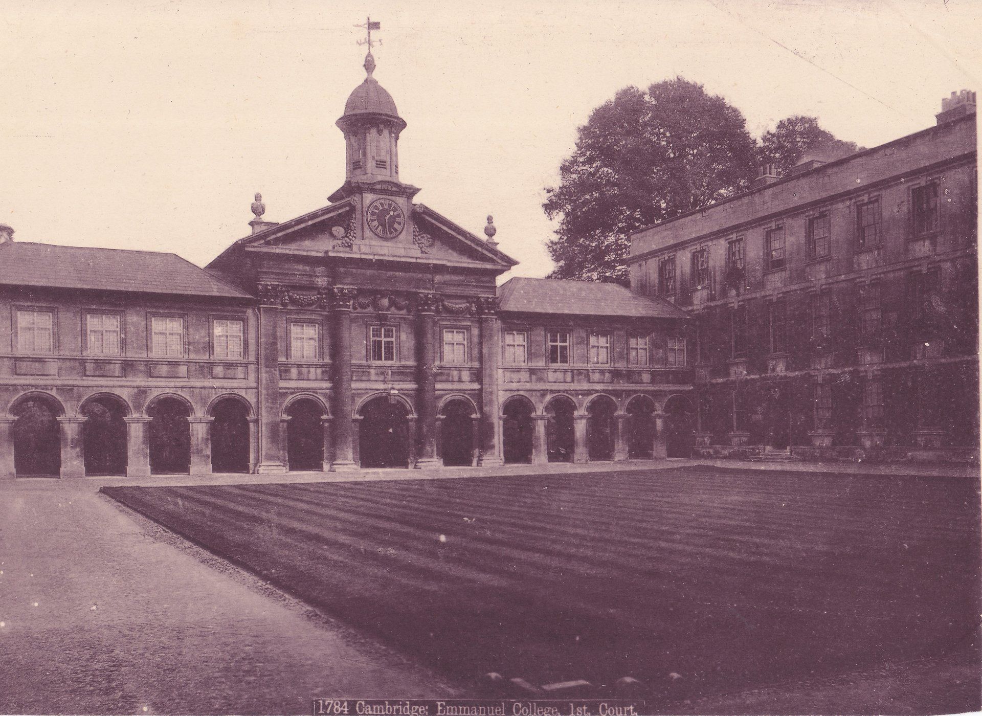 1784 Cambridge: Emmanuel College. 1st. Court.