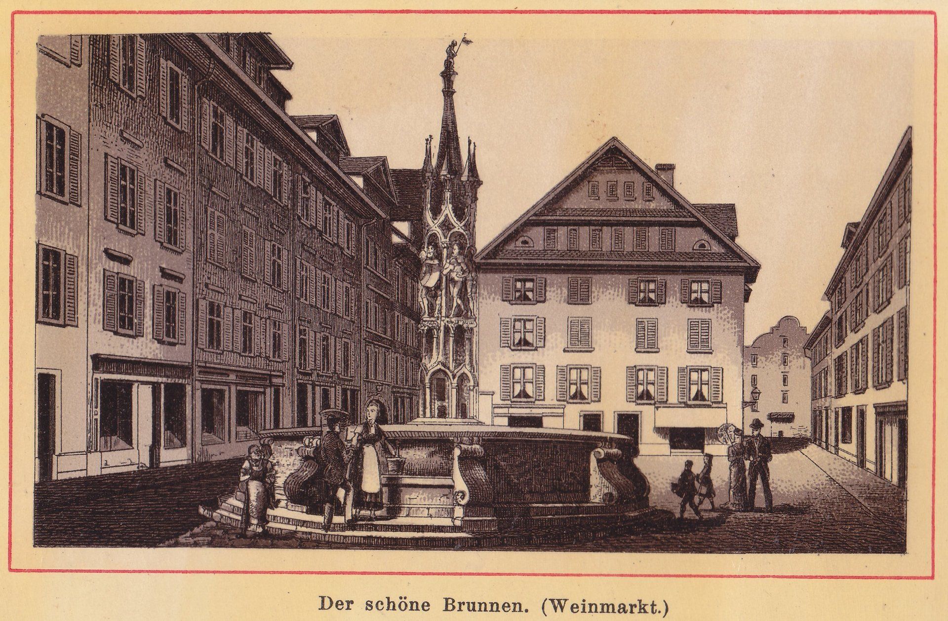Der schöne Brunnen. (Weinmarkt.)