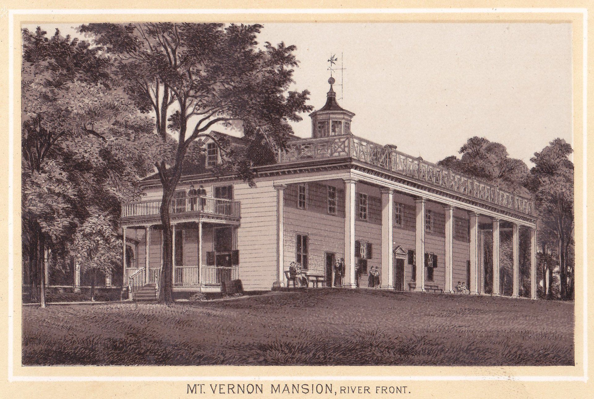 MT. VERNON MANSION, RIVER FRONT.