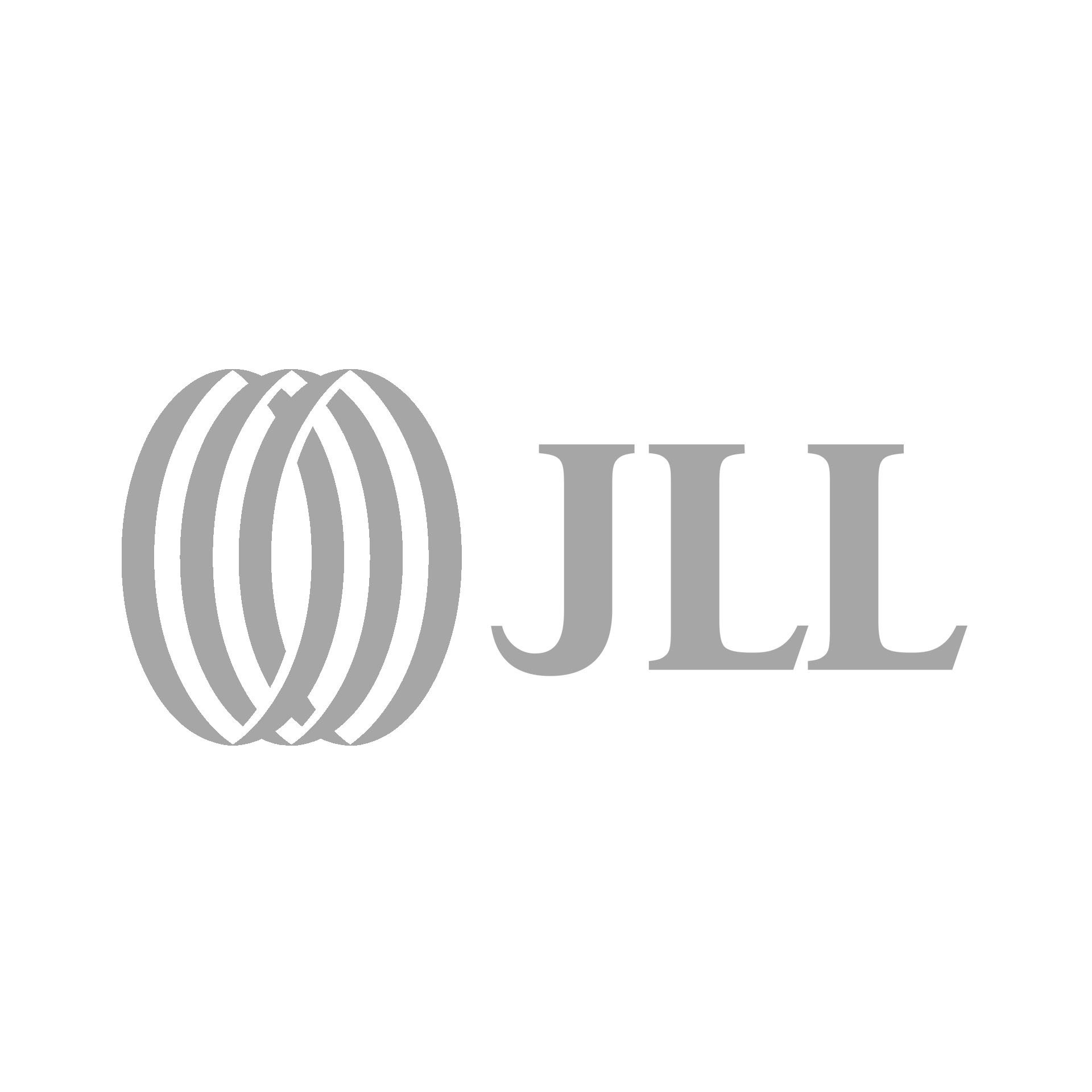 The jll logo is a gray logo on a white background.