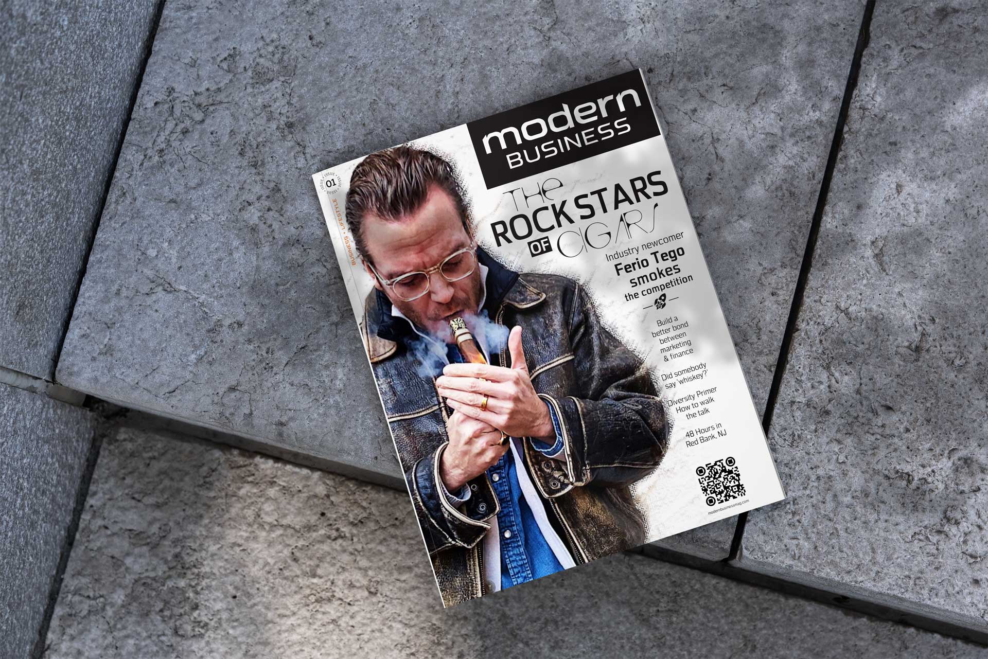 magazine on cement ground