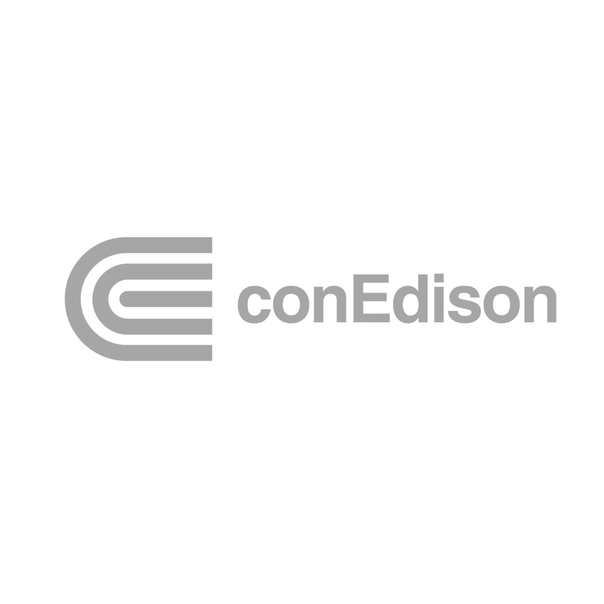 A black and white logo for conedison on a white background.