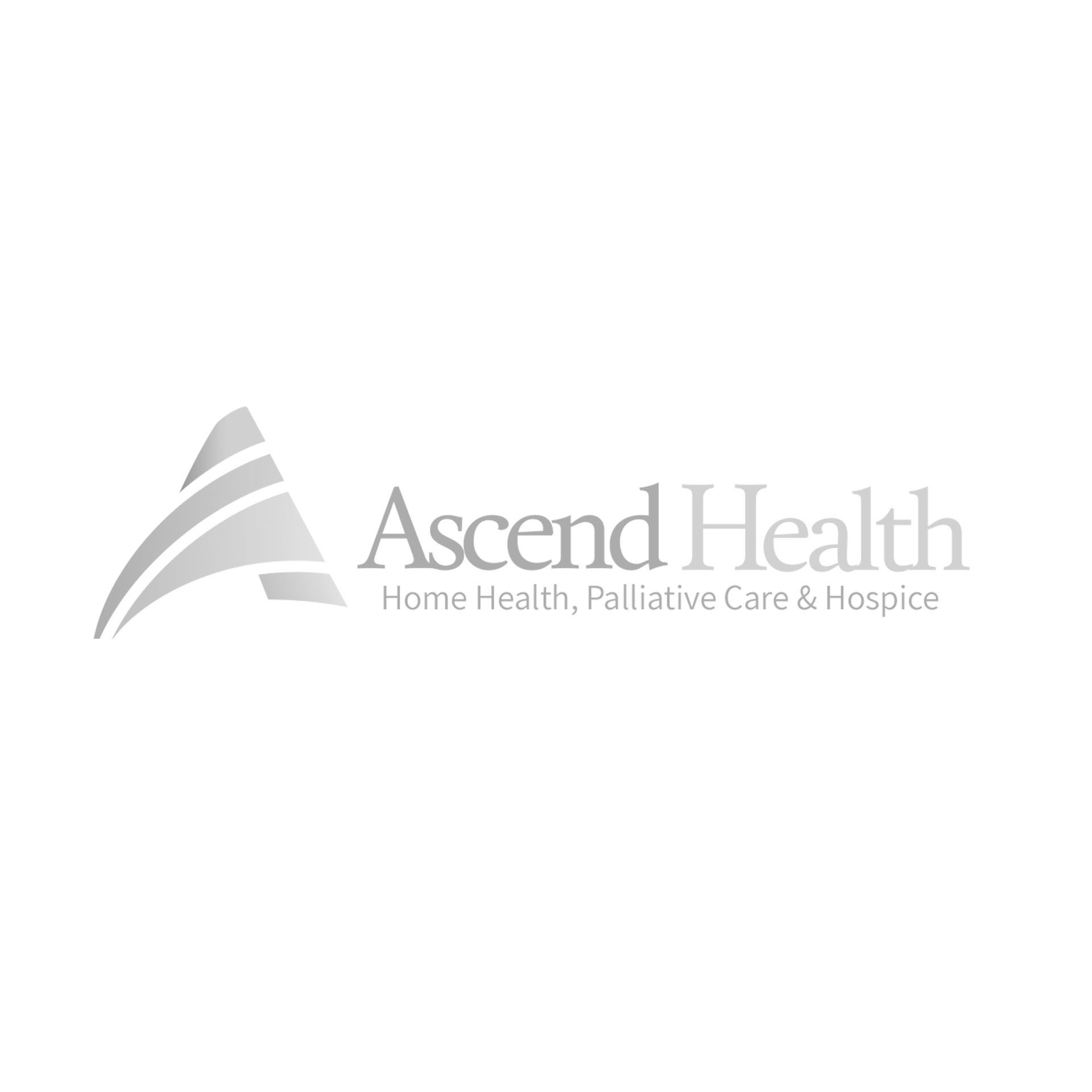 A black and white logo for ascend health home health , palliative care and hospice.