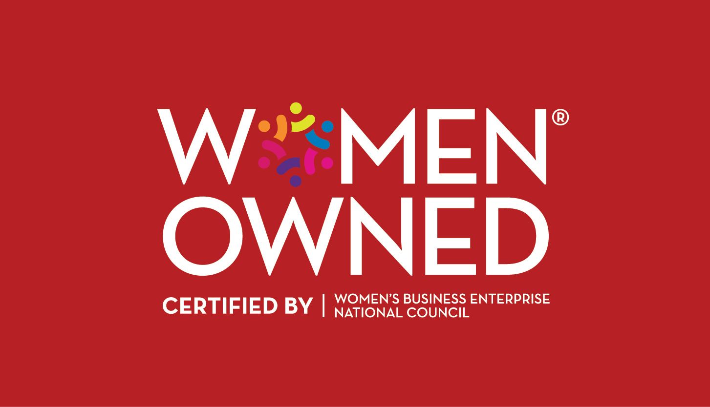 WBENC Women Owned approved logo on red background