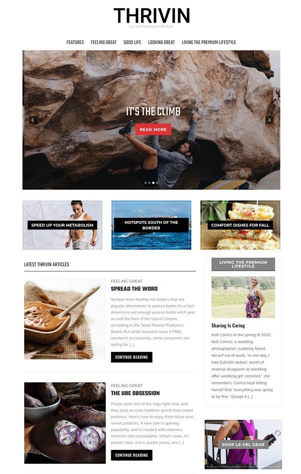 Thrivin Website by Rufhaus Designs